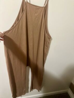 Women's Sleeveless Relaxed Jumpsuit in Camel